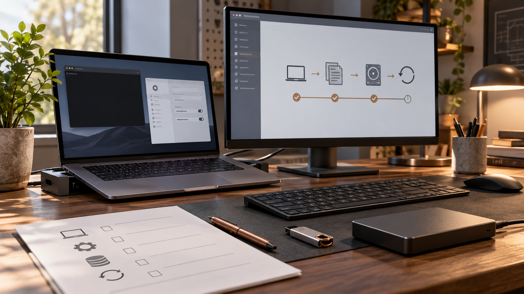 Workstation setup, external backup and recovery tools